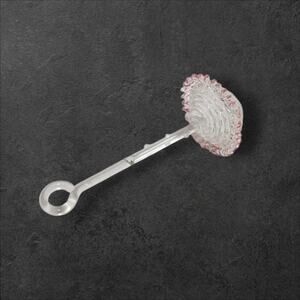 Spun Blown Glass Baby Rattle Pink Girl Ornament Decoration 5" Rattles Sound